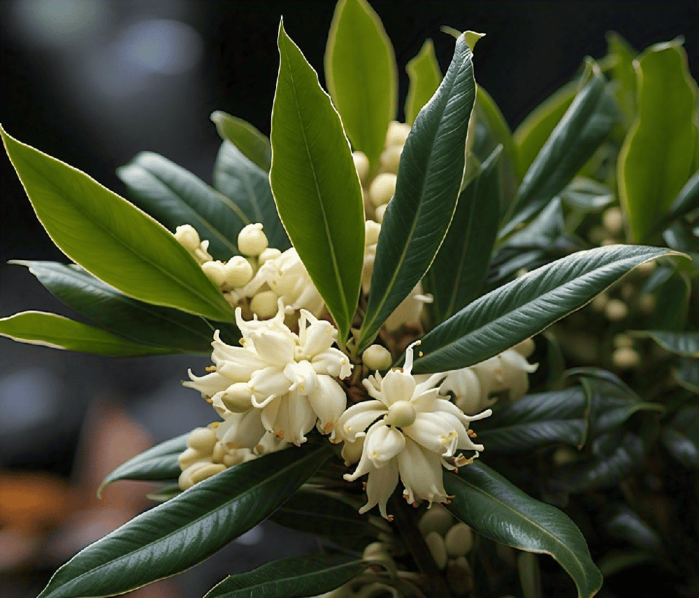 Sacred Rudraksha Beads flower and leaves